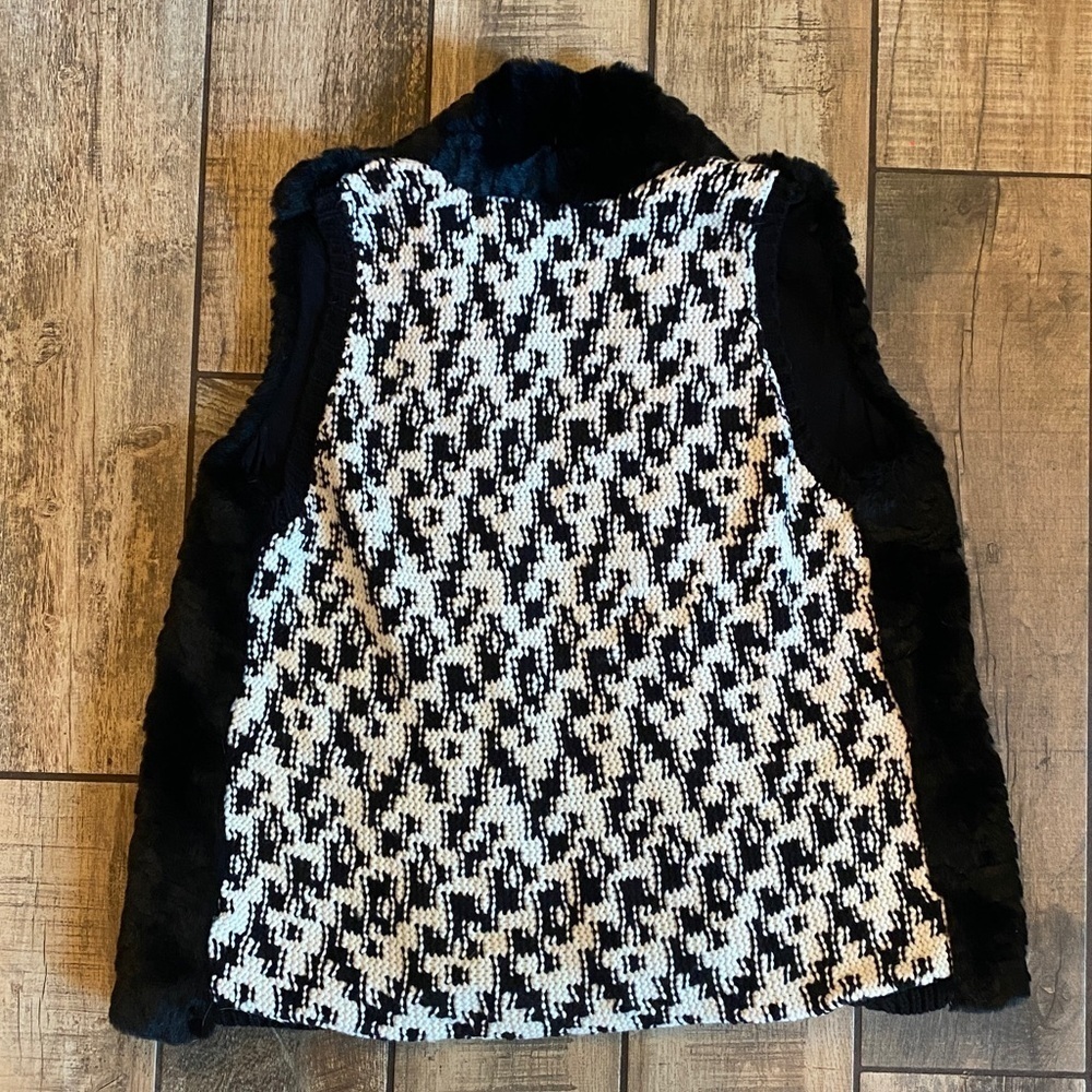 Anne Taylor Loft Black Faux Fur Vest
